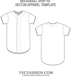 Baseball Shirt Vector Template PNG image