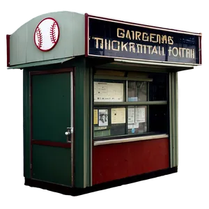 Baseball Stadium Ticket Booth Vintage PNG 56