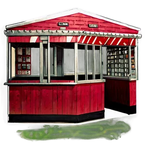 Baseball Stadium Ticket Booth Vintage PNG Bns42