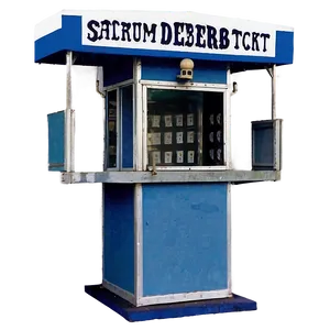 Baseball Stadium Ticket Booth Vintage PNG Ody
