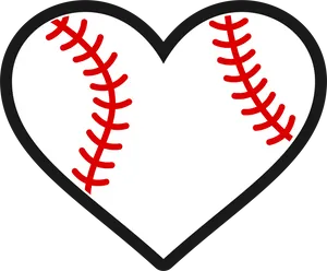 Baseball Stitch Heart Graphic PNG image