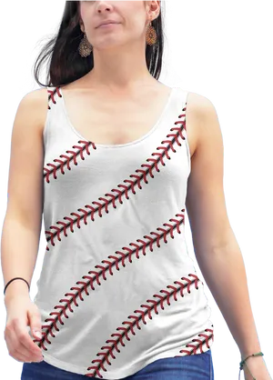 Baseball Stitch Pattern Tank Top PNG image