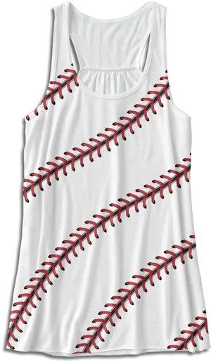 Baseball Stitch Pattern Tank Top PNG image