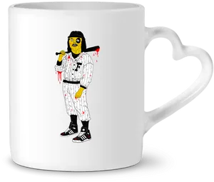 Baseball Zombie Illustration Mug PNG image