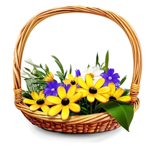 Basket Of Flowers Png 05242024 PNG image