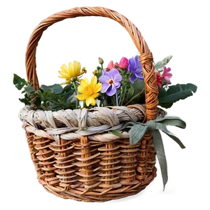 Basket Of Flowers PNG 05242024