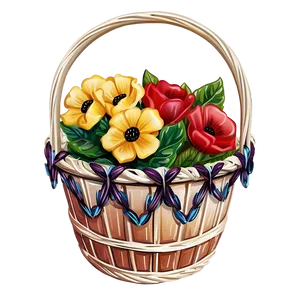 Basket Of Flowers PNG Kxd