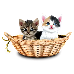 Basket Of Kittens PNG Ovp