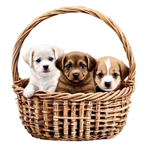 Basket Of Puppies PNG 45 PNG