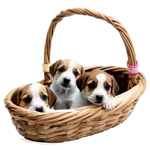 Basket Of Puppies PNG Ueb39