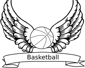 Basketball Angel Wings Graphic PNG