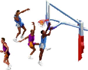 Basketball Dunk Sequence PNG image