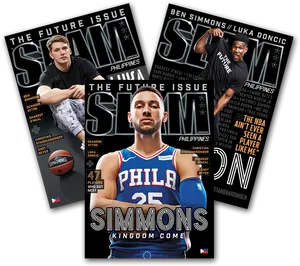 Basketball Magazine Cover Triptych PNG image