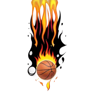 Basketball On Fire PNG 85