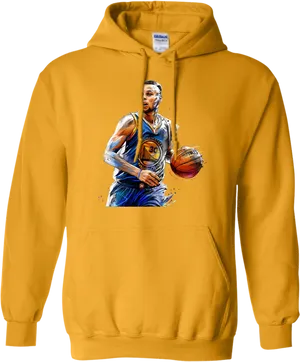 Basketball Player Illustration Hoodie PNG image