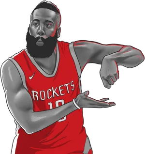 Basketball_ Player_in_ Red_ Jersey PNG image