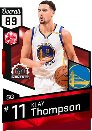 Basketball Player Klay Thompson Card PNG image