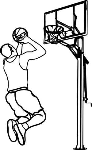 Basketball Player Shooting Blackand White