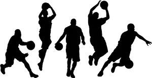 Basketball Player Silhouettes Vector