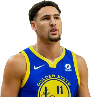 Basketball Playerin Golden State Warriors Jersey PNG image