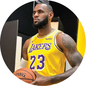 Basketball Playerin Yellow Jersey PNG image