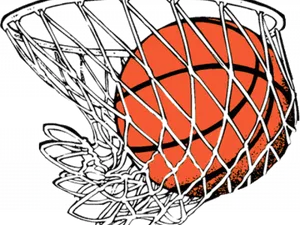 Basketball Swishing Through Net PNG