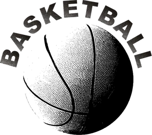 Basketball Text Graphic Black Background