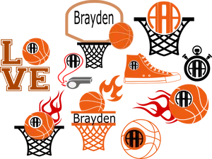 Basketball Themed Graphic Elements