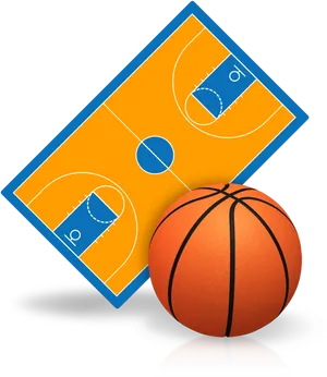 Basketballand Court Clipart PNG image