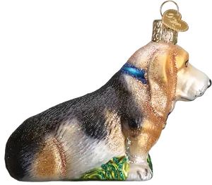 Basset Hound Christmas Ornament PNG image