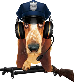 Basset Hound Police Officer PNG image