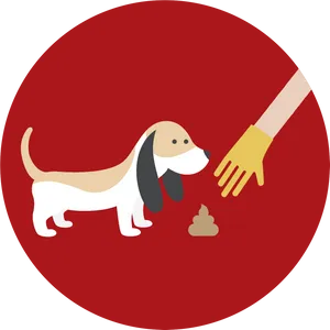 Basset Hound Potty Training Illustration PNG