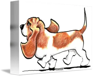 Basset Hound Sketch Artwork PNG