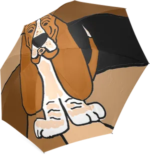Basset Hound Umbrella Design PNG
