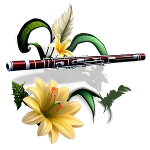 Bassoon And Flowers PNG Hgk42 PNG