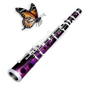 Bassoon With Butterfly PNG Wth PNG