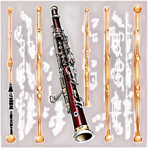 Bassoon With Musical Score PNG Apl12 PNG