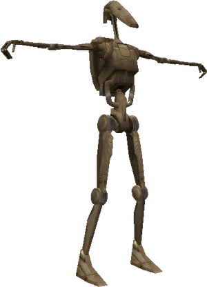 Battle Droid Model Standing Pose PNG image