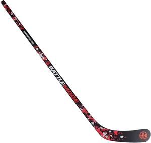Battle Mode Hockey Stick Red Black Design PNG