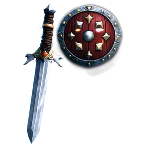 Battle Sword And Shield Set Png 06252024 PNG image