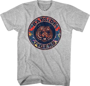 Bayside Tigers Vintage T Shirt Design PNG image