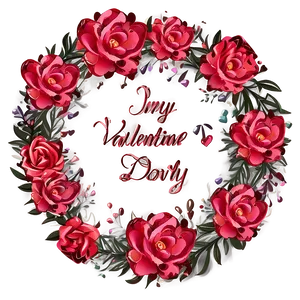 Be My Valentine Heart Wreath PNG Yao PNG