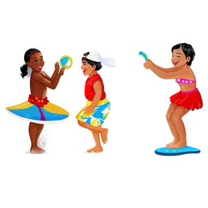 Beach Kids Playing PNG Xel PNG