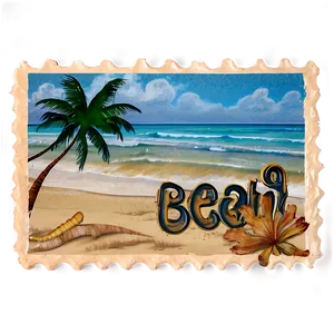 Beach Postcard Stamp Png Uwu25 PNG image