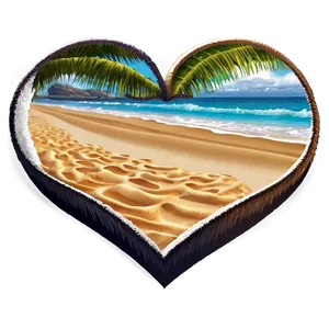 Beach Sand Heart Shape PNG Qgn65 PNG
