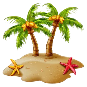 Beach Sand Palm Tree PNG Cku