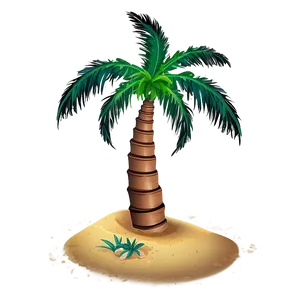Beach Sand Palm Tree PNG Lwy