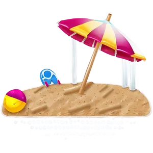 Beach Sand With Umbrella PNG 86