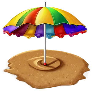 Beach Sand With Umbrella PNG Ugw