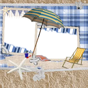 Beach Scrapbook Design Template PNG image